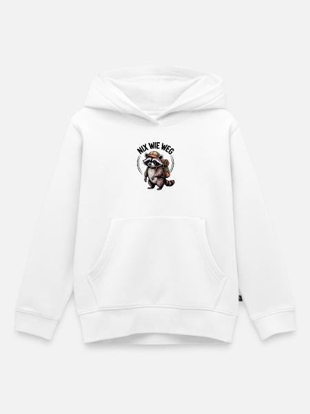 Outdoor Waschbär - Kinder Premium Organic Hoodie - Weiß