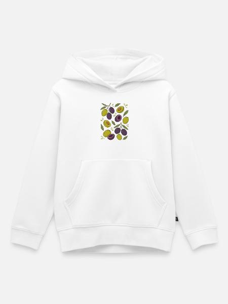 Oliven | Mediterran Botanik & Küche - Kinder Premium Organic Hoodie - Weiß