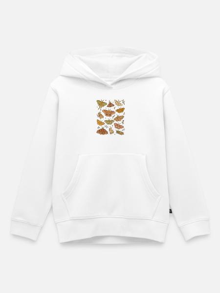 Nachtfalter | Motten & Naturkunde - Kinder Premium Organic Hoodie - Weiß