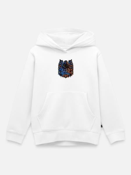 Dark Techno Cult DJ Neon - Kinder Premium Organic Hoodie - Weiß