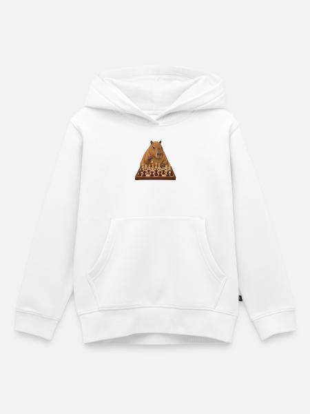 Capybara spielt Schach - Kinder Premium Organic Hoodie - Weiß