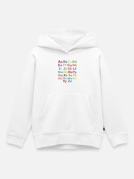 Kreidealphabet Bunte Buchstaben - Kinder Premium Organic Hoodie - Weiß