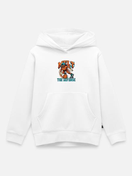 Basketball-Monster gegen Defense - Kinder Premium Organic Hoodie - Weiß
