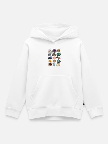 Mineralien | Kristalle & Geologie - Kinder Premium Organic Hoodie - Weiß