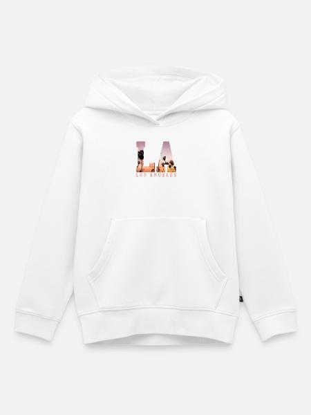 Los Angeles Sunset Palms  - Kinder Premium Organic Hoodie - Weiß