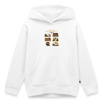 Was ich in meiner Freizeit mache - Kinder Premium Organic Hoodie - Weiß - Vorne - AI Model Kid Female (0cm)