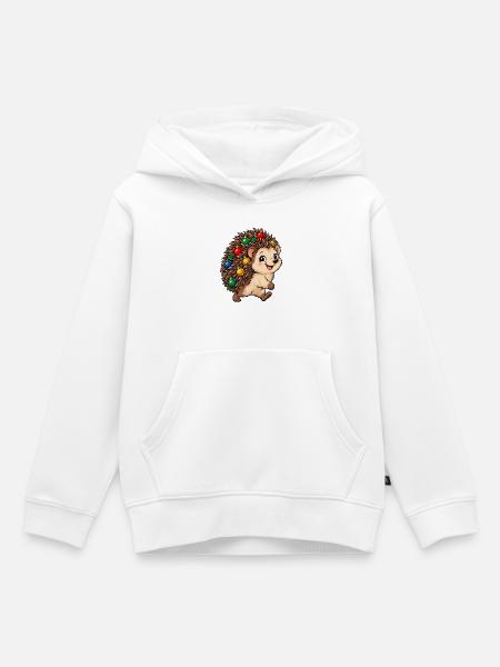 Weihnachten Igel Christbaumkugeln Geschenk - Kinder Premium Organic Hoodie - Weiß