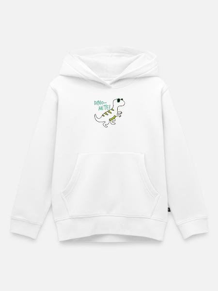 Cooler Dinosaurier Dino-Mite Sonnenbrille Fun - Kinder Premium Organic Hoodie - Weiß