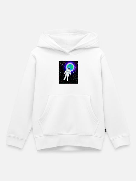 Astronaut im kosmischen Erdglanz - Kinder Premium Organic Hoodie - Weiß