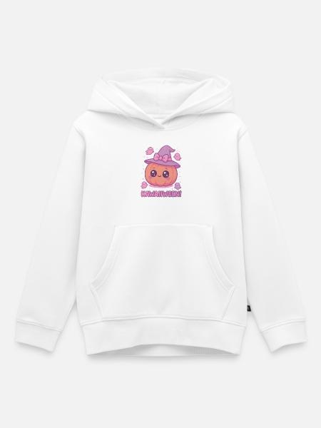 Kawaiiween Kürbishexe - Kinder Premium Organic Hoodie - Weiß