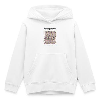 Normalo_ohne_Handysucht_farbig_mit_Schrift - Kinder Premium Organic Hoodie - Weiß - Vorne - AI Model Kid Female (0cm)