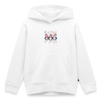 Drei Pinguine Weihnachten Süß - Kinder Premium Organic Hoodie - Weiß - Vorne - AI Model Kid Female (0cm)