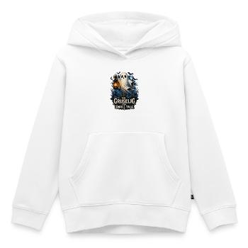 Geist mit Laterne – Gruselige Nacht - Kinder Premium Organic Hoodie - Weiß - Vorne - AI Model Kid Female (0cm)