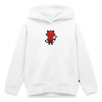 Niedliche Teufels-Mistgabel Halloween-Kostüm Kawaii - Kinder Premium Organic Hoodie - Weiß - Vorne - AI Model Kid Female (0cm)