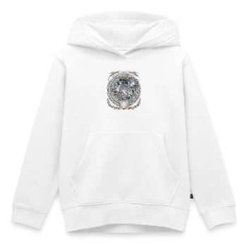 Odins Rabe Wikinger nordische Runen Nordmann - Kinder Premium Organic Hoodie - Weiß - Vorne - AI Model Kid Female (0cm)