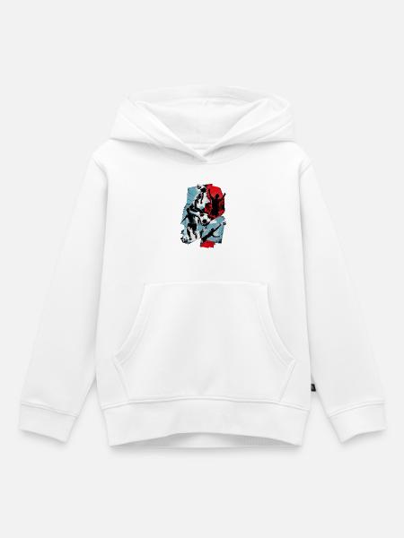 Fußball - Kinder Premium Organic Hoodie - Weiß