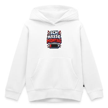 Ich hasse Montag – Pixel Büro Spruch - Kinder Premium Organic Hoodie - Weiß - Vorne - AI Model Kid Female (0cm)