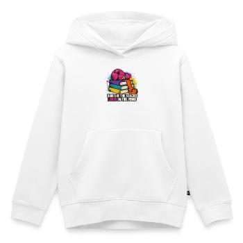 Kampfgeist im Bücherstapel - Kinder Premium Organic Hoodie - Weiß - Vorne - AI Model Kid Female (0cm)