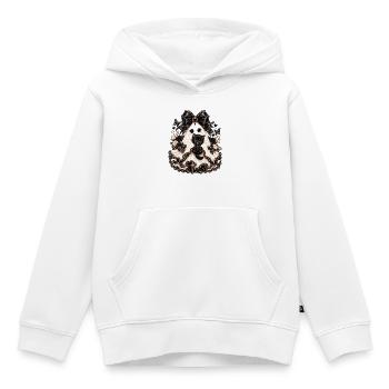 Glamouröse Braut mit schwarzem Kater - Kinder Premium Organic Hoodie - Weiß - Vorne - AI Model Kid Female (0cm)