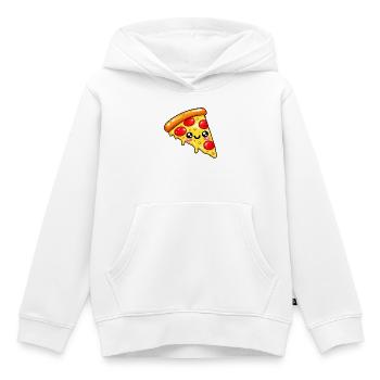 Kawaii Pizza Slice Cartoon - Kinder Premium Organic Hoodie - Weiß - Vorne - AI Model Kid Female (0cm)
