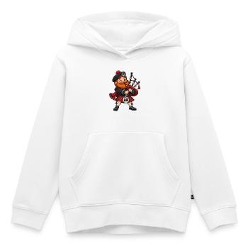 Schotte mit Dudelsack Kawaii Style – Kilt - Kinder Premium Organic Hoodie - Weiß - Vorne - AI Model Kid Female (0cm)