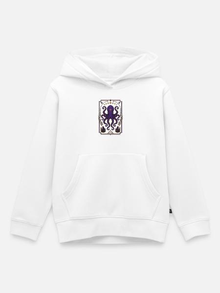 Witchy Tarot Octopus - Kinder Premium Organic Hoodie - Weiß