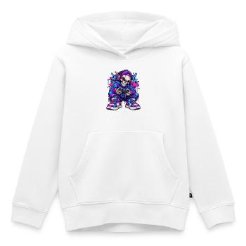 Neon-Graffiti-Gamer-Skelett – Gamer-Geschenk - Kinder Premium Organic Hoodie - Weiß - Vorne - AI Model Kid Female (0cm)