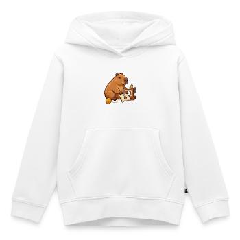 Capybara Pixel Art Designerin – Näherin - Kinder Premium Organic Hoodie - Weiß - Vorne - AI Model Kid Female (0cm)