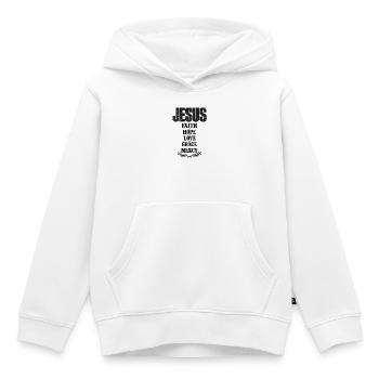 Jesus Glaube Hoffnung Liebe Gnade Barmherzigkeit - Kinder Premium Organic Hoodie - Weiß - Vorne - AI Model Kid Female (0cm)