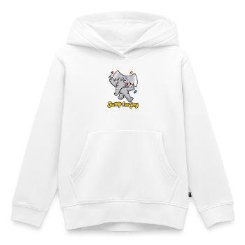Jump for Joy Elefant Charlie Cartoon - Kinder Premium Organic Hoodie - Weiß - Vorne - AI Model Kid Female (0cm)