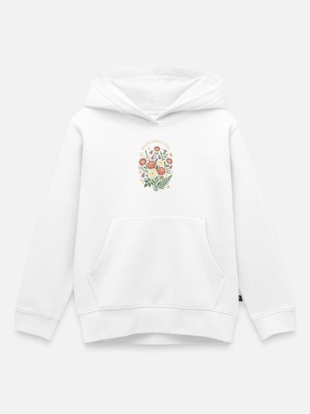 Wildflower Soul Blumenstrauß-Design - Kinder Premium Organic Hoodie - Weiß