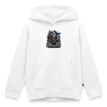 Odin – Allvater der nordischen Mythologie - Kinder Premium Organic Hoodie - Weiß - Vorne - AI Model Kid Female (0cm)