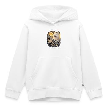 Labrador Hund Mondlicht Bergwelt - Kinder Premium Organic Hoodie - Weiß - Vorne - AI Model Kid Female (0cm)