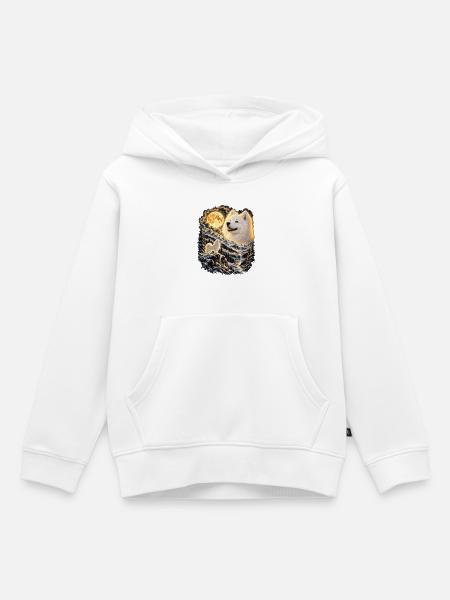 Labrador Hund Mondlicht Bergwelt - Kinder Premium Organic Hoodie - Weiß