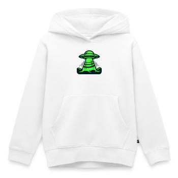 Ufo Start Landung Grafik - Kinder Premium Organic Hoodie - Weiß - Vorne - AI Model Kid Female (0cm)