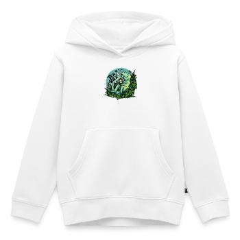 Tea Rex - Türkis -  (NO AI / Ohne KI) - Kinder Premium Organic Hoodie - Weiß - Vorne - AI Model Kid Female (0cm)