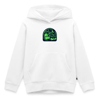 Sternwarte Teleskop Logo - Kinder Premium Organic Hoodie - Weiß - Vorne - AI Model Kid Female (0cm)