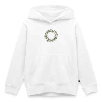 Minimalistisches Weihnachtskranz-Aquarell - Kinder Premium Organic Hoodie - Weiß - Vorne - AI Model Kid Female (0cm)