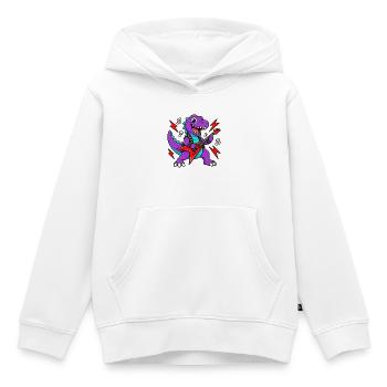Dino Gitarrist - Kinder Premium Organic Hoodie - Weiß - Vorne - AI Model Kid Female (0cm)