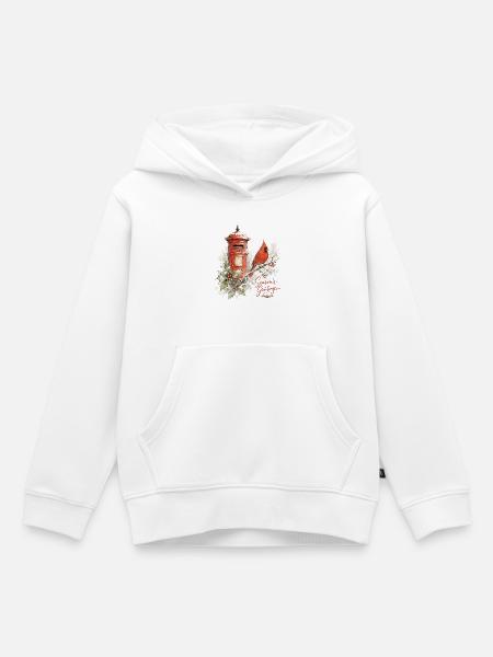 Weihnachtskardinal und Briefkasten - Kinder Premium Organic Hoodie - Weiß