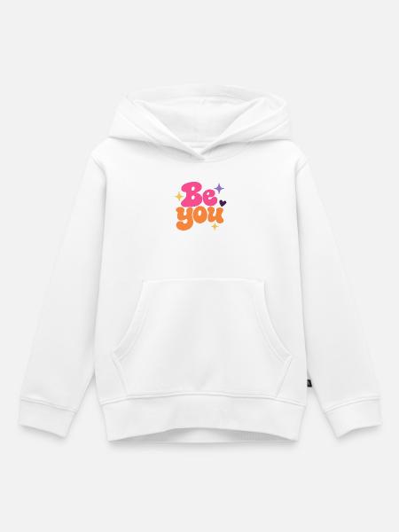 Be You Retro Lettering - Kinder Premium Organic Hoodie - Weiß