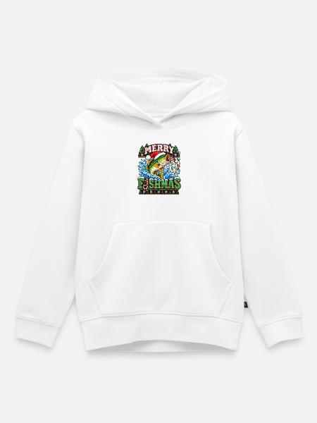 Fischmas Weihnacht: Springender Fisch - Kinder Premium Organic Hoodie - Weiß
