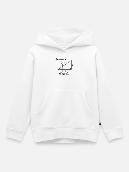 Trouver x - Sweat Premium à capuche enfant bio - blanc