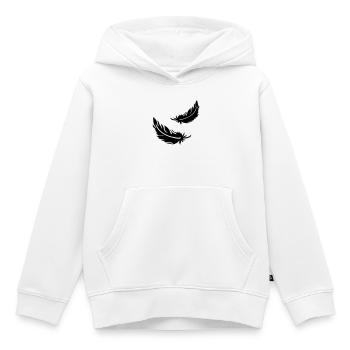 Two flying feathers - Kids Premium Organic Hoodie - white - Front - AI Model Kid Female (0cm)