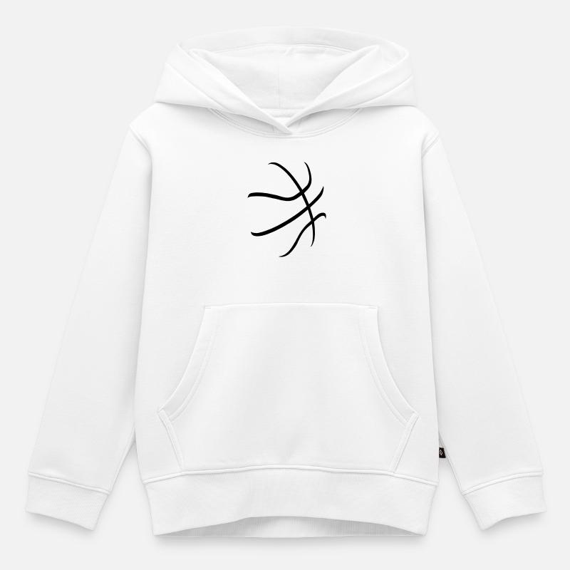 basketball - Sweat Premium à capuche enfant bio - blanc