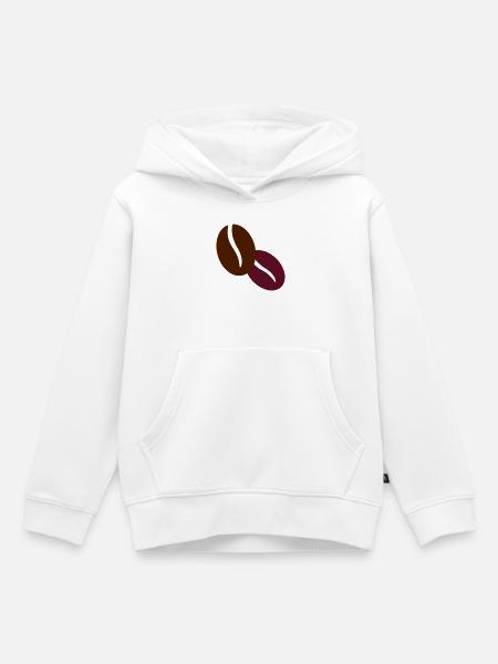Kaffee - Kinder Premium Organic Hoodie - Weiß