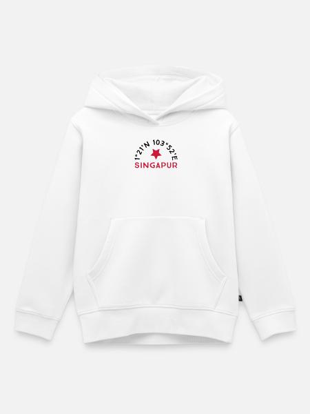 Singapour - Sweat Premium à capuche enfant bio - blanc