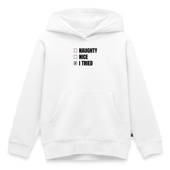 Noël - Sweat Premium à capuche enfant bio - blanc - Devant - AI Model Kid Female (0cm)