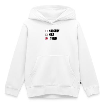 Noël - Sweat Premium à capuche enfant bio - blanc - Devant - AI Model Kid Female (0cm)