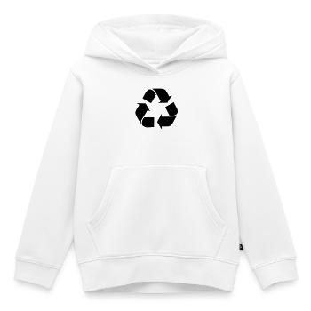 recycler recyclage - Sweat Premium à capuche enfant bio - blanc - Devant - AI Model Kid Female (0cm)